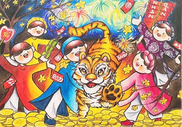 A painting by Hoang Xuan Mai, a student of Duc Tri junior secondary school in Da Nang